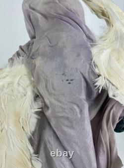 OOAK Mixed Media Art Doll PETER WOLF Guardian Angel Hand Sculpted Real Feathers
