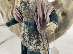 OOAK Mixed Media Art Doll PETER WOLF Guardian Angel Hand Sculpted Real Feathers