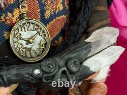OOAK Steampunk Fantasy Polymer Clay Artist Doll Troll Keeper of Time Mixed Media