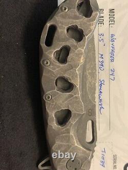 Olamic wayfarer 247 M390 Stone Washed One Of A Kind Skulls Flipper Funky Holes