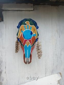 On Sale? Cow Skull one of kind signed by Artist Thunderbird Free Shipping