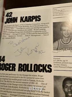 One Of A Kind 1982/83 Signed Syracuse Orange Basketball Yearbook Rautins Bruin +