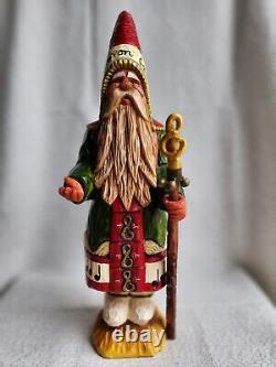 One Of A Kind 1995 Harmonius Musical Handcarved Father Christmas Paul Bolinger