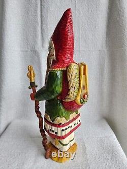 One Of A Kind 1995 Harmonius Musical Handcarved Father Christmas Paul Bolinger