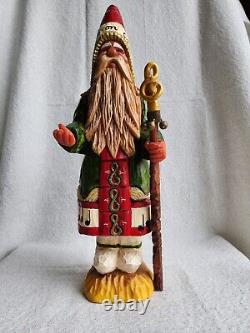 One Of A Kind 1995 Harmonius Musical Handcarved Father Christmas Paul Bolinger