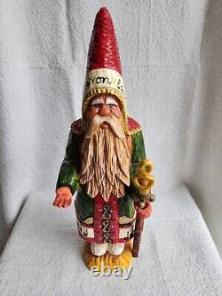 One Of A Kind 1995 Harmonius Musical Handcarved Father Christmas Paul Bolinger