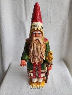 One Of A Kind 1995 Harmonius Musical Handcarved Father Christmas Paul Bolinger