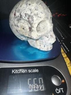 One Of A Kind Amandine Garnet & Pyrite Skull. 1.3 pounds