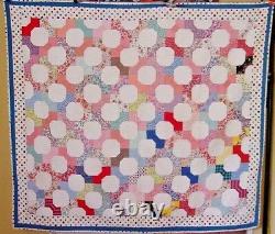 One Of A Kind Antique Bow Tie Quilt Graphic Clean Bright Art Deco