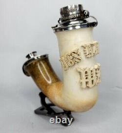 One Of A Kind Antique German Meerschaum Tobacco Pipe, From The German Empire