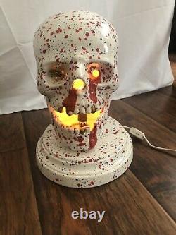 One Of A Kind Atlantic Mold Ceramic Humane Skull Head Lamp Table Light Halloween
