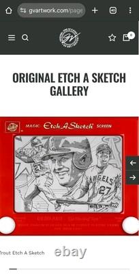 One Of A Kind Authentic Autographed Sketch/Drawing/Shadow Box Etch-A-Sketch