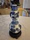 One Of A Kind Blue China Ceramic With Base And Top Revolving Showcasing Fishes