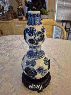 One Of A Kind Blue China Ceramic With base And Top Revolving Showcasing fishes