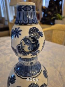 One Of A Kind Blue China Ceramic With base And Top Revolving Showcasing fishes