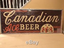 One Of A Kind Canadian Ace Porcelain Neon Beer Sign (no Neon) From Chicago