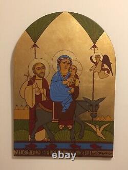 One Of A Kind Coptic Christian Diptych Wood Painting Hand Painted Magdy William