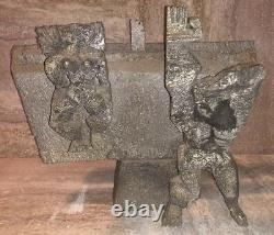 One Of A Kind Early Large Paolo Soleri Aluminum Sculpture Adam And Eve