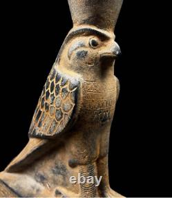 One Of A Kind Falcon-Headed God HORUS wearing double Crown of Egypt