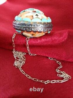 One Of A Kind Hand Crafted Native American Zuni Tobacco Flask