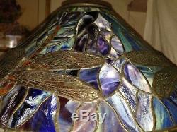 One Of A Kind Hand Made Stained Glass Dragon Fly Lamp Shade Tiffany Style