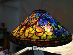 One Of A Kind Hand Made Stained Glass Dragon Fly Lamp Shade Tiffany Style