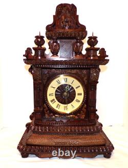 One Of A Kind Handcrafted Wood Mantel/Shelf Clock Signed And Dated From Tiraspol