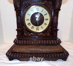 One Of A Kind Handcrafted Wood Mantel/Shelf Clock Signed And Dated From Tiraspol