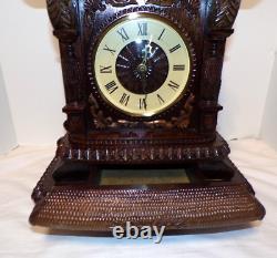 One Of A Kind Handcrafted Wood Mantel/Shelf Clock Signed And Dated From Tiraspol