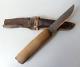 One-of-a-kind Hmong (vietnam) Handmade 10 Knife, Wood Handle, Leather Sheath