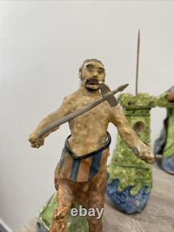 One Of A Kind Kingdom / War vintage paper mache antique Artist True Cahail