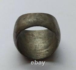 One Of A Kind Late Medieval Silver Gilded Ring Depicting A Griffin 1300-1400 Ad