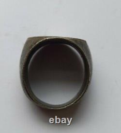 One Of A Kind Late Medieval Silver Gilded Ring Depicting A Griffin 1300-1400 Ad