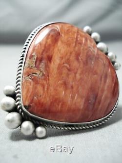 One Of A Kind Navajo Spiny Oyster Shell Sterling Silver Heart Ring