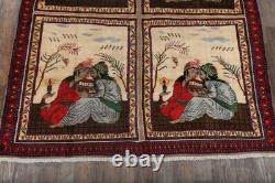 One-Of-A-Kind Pictorial Hafiz Poetry 10x11 Kashmar Oriental Area Rug Collectible