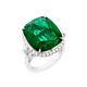 One-of-a-kind Pine Green Cushion Cut Lab Created Emerald Women's Collection Ring