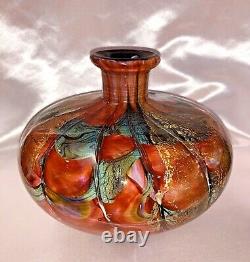 One Of A Kind! Rare Large BRANLY French Art Glass Vase Signed. Beautiful