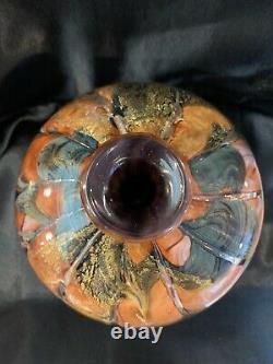 One Of A Kind! Rare Large BRANLY French Art Glass Vase Signed. Beautiful