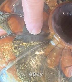 One Of A Kind! Rare Large BRANLY French Art Glass Vase Signed. Beautiful