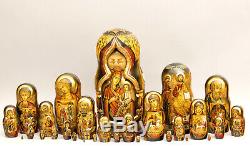 One Of A Kind Russian Religious Icons 30 Nest. Doll Holy Faces And Icons 19