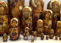 One Of A Kind Russian Religious Icons 30 Nest. Doll Holy Faces And Icons 19