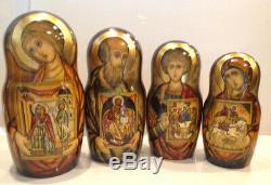 One Of A Kind Russian Religious Icons 30 Nest. Doll Holy Faces And Icons 19