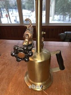 One Of A Kind Steampunk Antique Brass Blowtorch Lamp Industrial Design