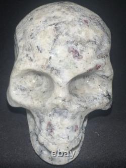 One Of A Kind Superb Amandine Garnet & Pyrite Skull. 1.3 pounds