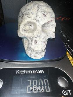 One Of A Kind Superb Amandine Garnet & Pyrite Skull. 1.3 pounds