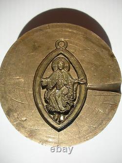 One Of A Kind Very Old Christian Bronze Mold Jesus Christ EYE Pendant Charm
