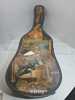 One Of A Kind Vintage Guitar Case With Advertising & News Clippings From 1970's