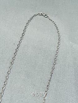 One Of A Kind Vintage Hopi Morenci Turquoise Sterling Silver Necklace
