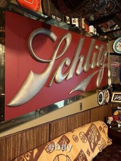 One Of A Kind Vintage SCHLITZ Beer Advertising Chicago Brewery Sign Large