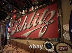 One Of A Kind Vintage SCHLITZ Beer Advertising Chicago Brewery Sign Large